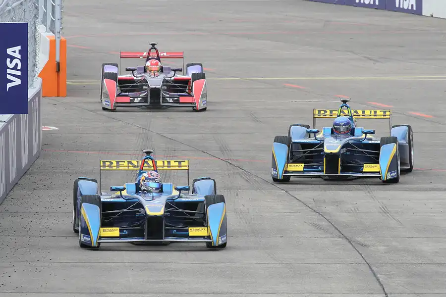 059 | 2015 | Berlin | Spark-Renault SRT_01E | Team e.dams-Renault | Sebastien Buemi + Spark-Renault SRT_01E | Team e.dams-Renault | Nicolas Prost + Spark-Renault SRT_01E | Team Virgin Racing | Jaime Alguersuari | © carsten riede fotografie